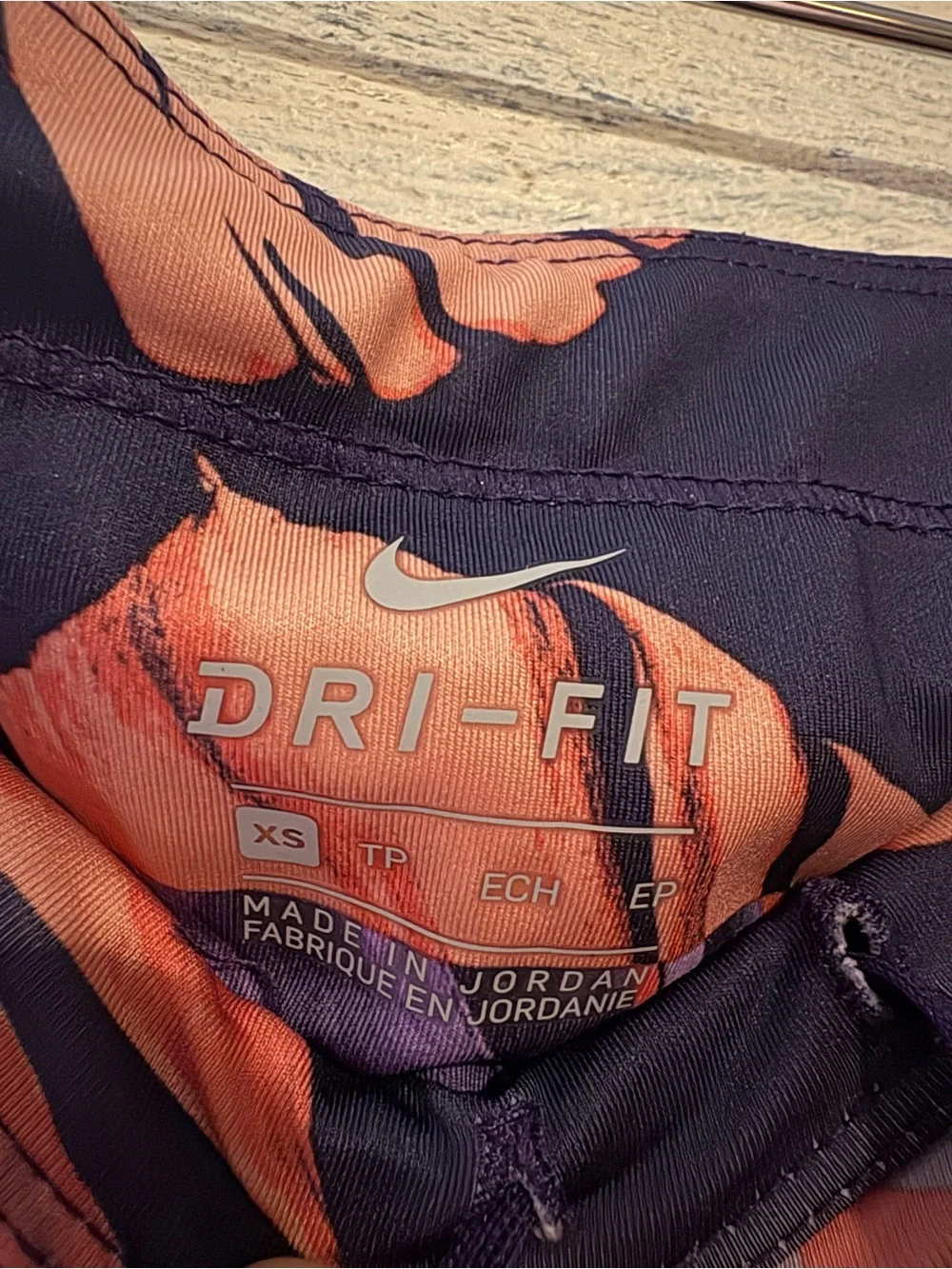 Nike DRI-FIT Fast Runway Print Eggplant High Rise Running Tights XS